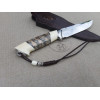 БІЛИЙ МАМОНТ ексклюзивний ніж ручної роботи майстра студії ALEKSANDR KASINEC, cталь M390, 63 HRC